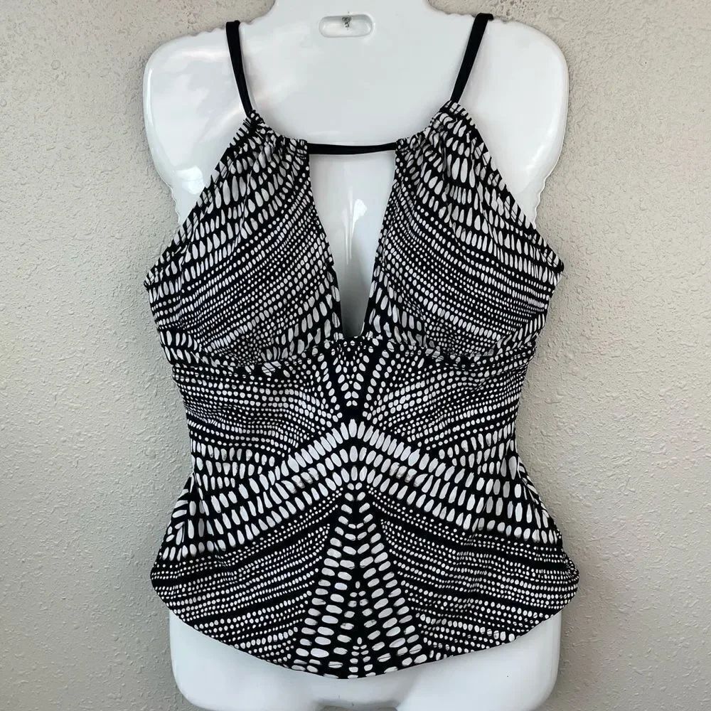 NWT Kenneth Cole New York Tankini Top Size L